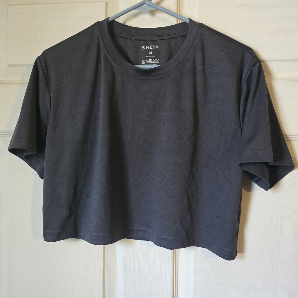 SHEIN Charcoal Gray Crop Top